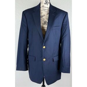 Lauren Ralph Lauren Men’s Vintage 80s Navy Blazer Sport Jacket Gold Buttons 40R